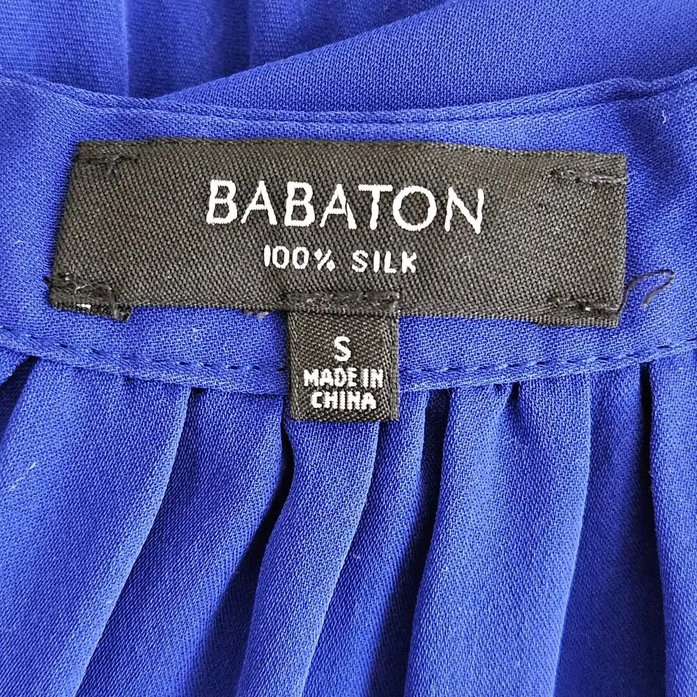 Aritzia Babaton Blue Silk Mini Dress Sleeveless With‎ Pockets | Women's Small